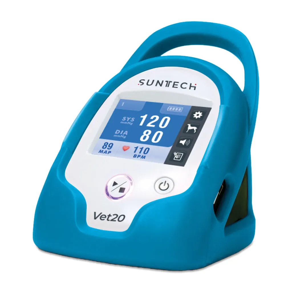[217220] Blutdruckmessgerät SunTech VET20 blau, inkl. 6 Manschetten, Blutdruckschlauch, AA-Batterien und Schutzhülle