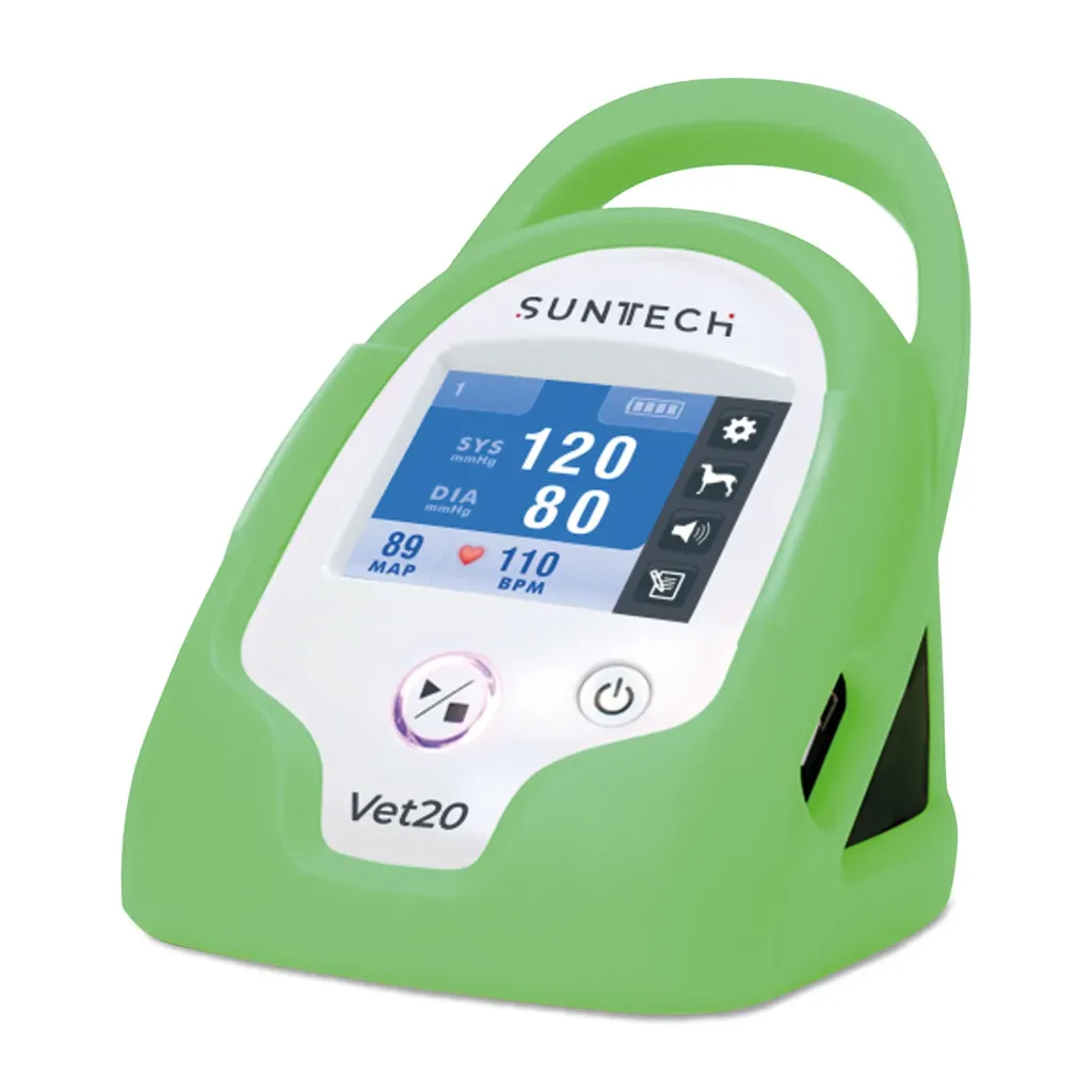 Blutdruckmessgerät SunTech VET20 grün, inkl. 6 Manschetten, Blutdruckschlauch, AA-Batterien und Schutzhülle