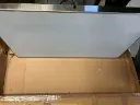 Tierwaage für Kleintiere SLIM-LINE komplett aus Edelstahl, mit LCD-Anzeige 90 x 55 X 4,5 cm (Höhe Abdeckung), Gehäuse verbogen