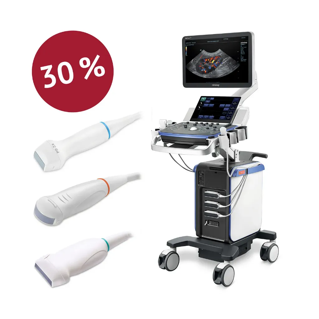 [D30507503] Demopaket Vetus 7 Expert mit 3 Sonden, Mikro-konvex: 2,6-12,8 MHz (C11-3s / Art. Nr. 305056), Linear T-formig: 4,4 - 13,5 MHz (L12-4s / Art. Nr. 305057) und Phased array: 2,3 – 7,2 MHz (P8-2s / Art. Nr. 305058)