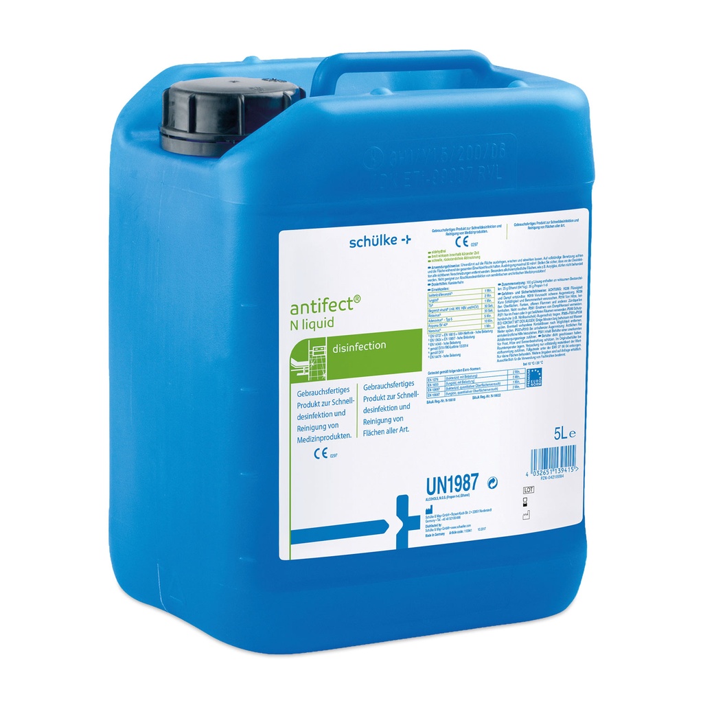 [307205] Schülke antifect N liquid, 5 l Kanister, alkoholische Schnelldesinfektion von nicht-invasiven Medizinprodukten und Flächen
