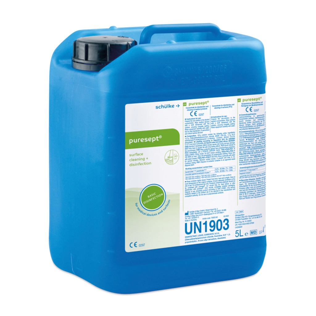 Schülke puresept, 5 l Kanister, Konzentrat zur Basis-Desinfektion und Reinigung von Medizinprodukten und Flächen