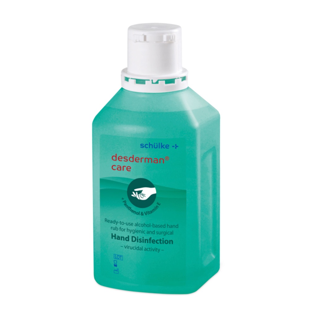 schülke desderman care, 1 l Euroflasche, Händedesinfektion auf Ethanol Basis mit pflegendem Panthenol