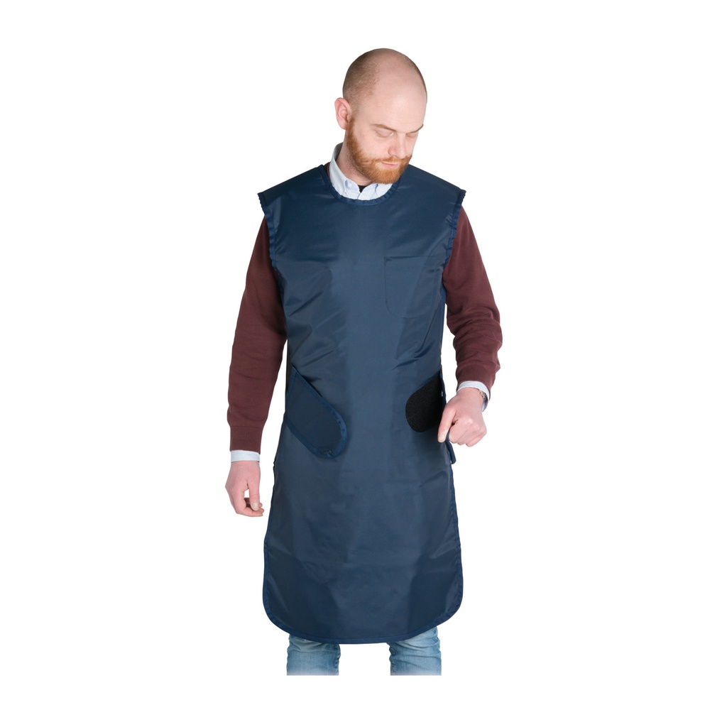 [704946] Röntgenleichtschürze, Tux Fabric, blau, Pb 0,5 mm, Länge 120 cm, Schulter-/Hüftbreite 43/60 cm, Körpergröße über 180 cm