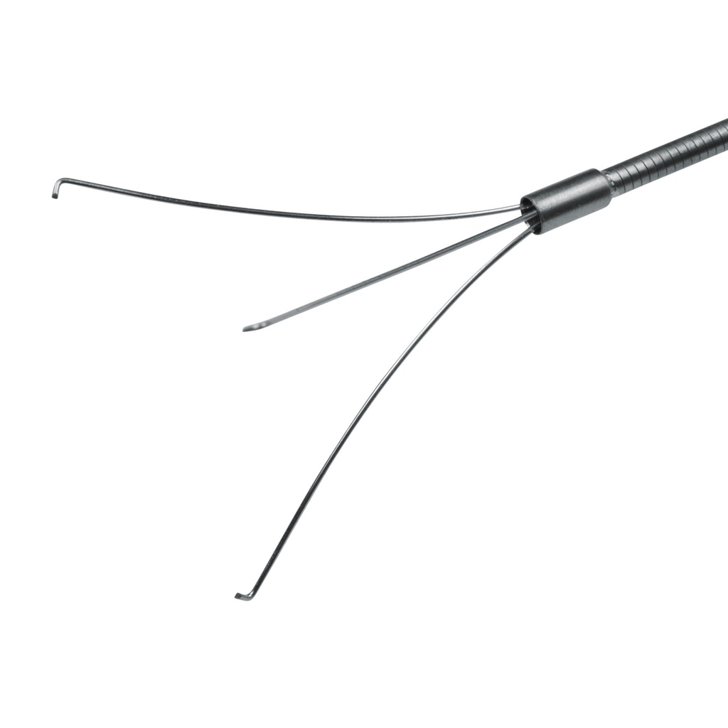 [306345] Fremdkörpergreifer mit Haken, flexibel, 3 Greifer, für Arbeitskanäle ab Ø = 2,8 mm, L = 400 cm