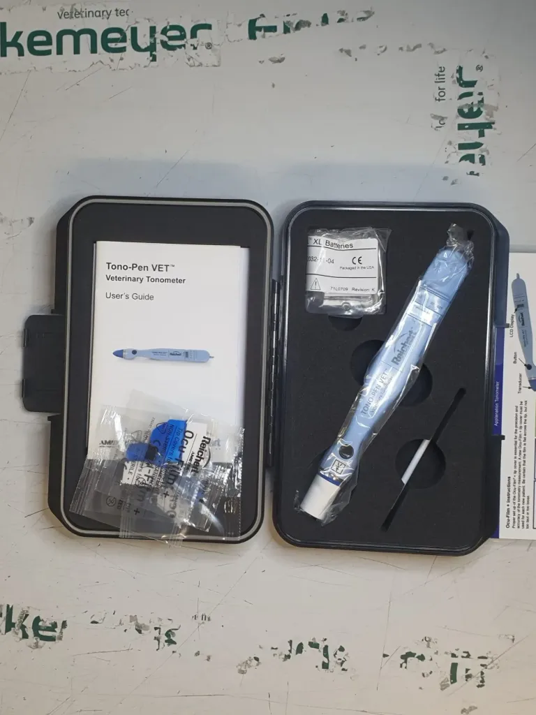 Augenuntersuchungsgerät Tonopen VET, Batterien, Ocu-Films und Handbuch, SN: 91130-0122, Gebraucht