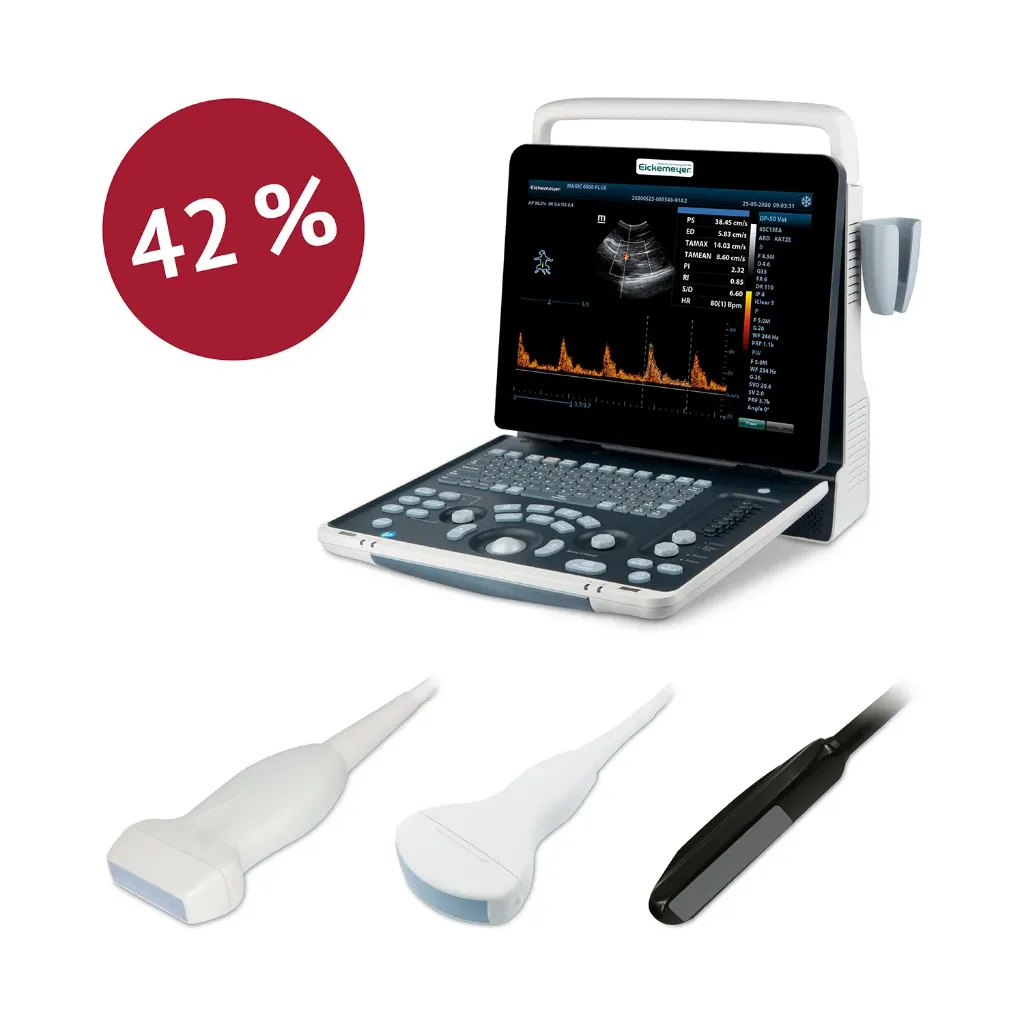 [A30374003P] Abverkaufs-Paket Magic 6000 PLUS (Pferd) mit drei Schallköpfen, Linear T-förmig, Linear rektal und Konvex