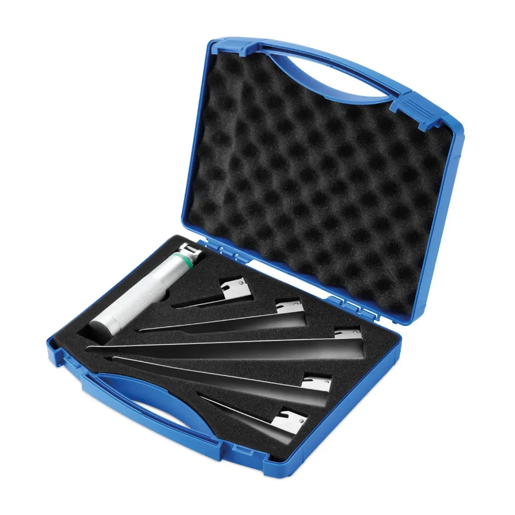 Laryngoskop-Set gerade, mit Griff, Ersatz LED und 5 Spateln