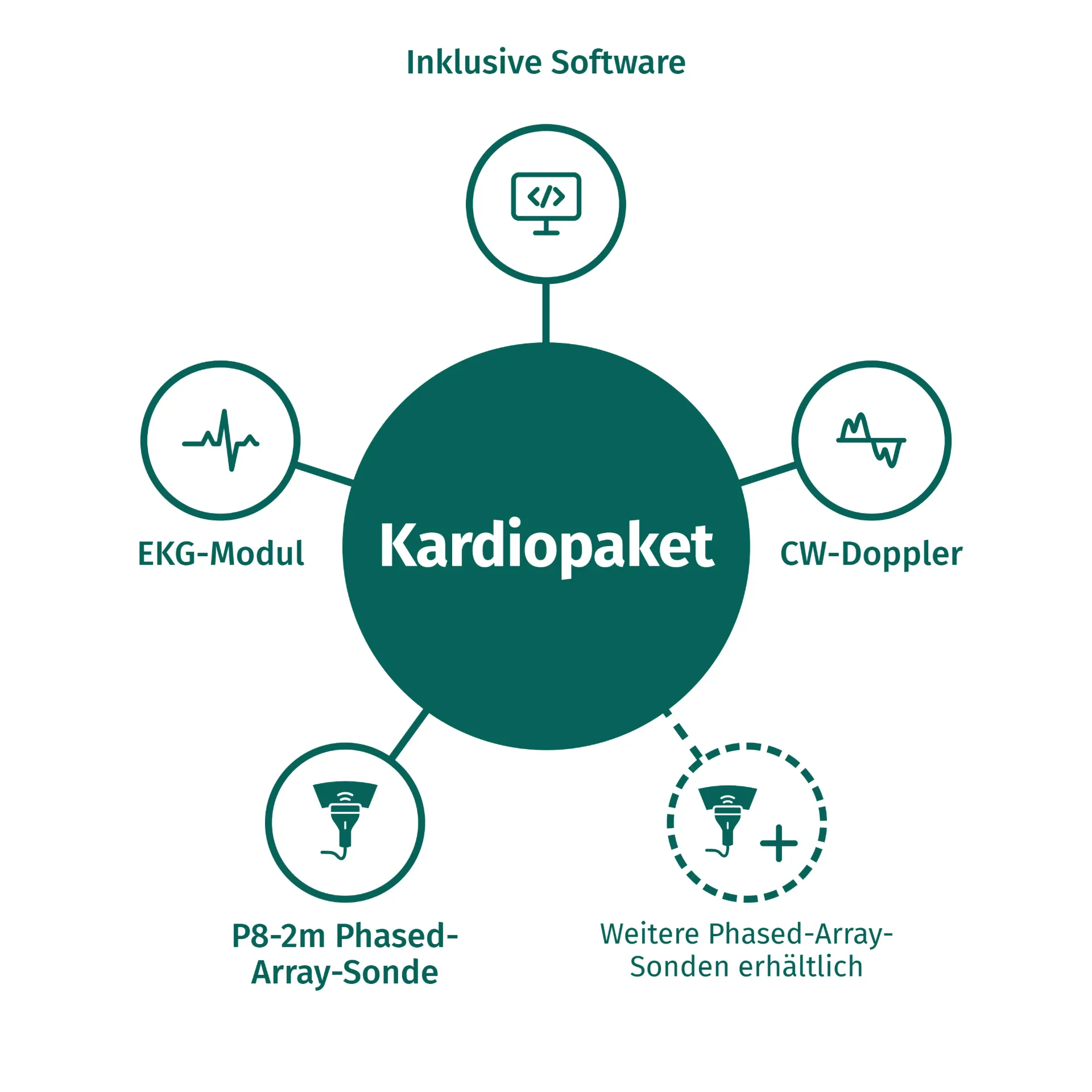 [A30446010] Kardiopaket für Vetus E5, Kardiolizenz, CW-Doppler, EKG-Modul und P8-2m Phased Array Schallkopf