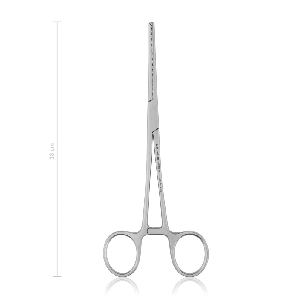 [974018] Arterienklemme Kocher-Ochsner, 18 cm, gerade, 1x2 Zähne 