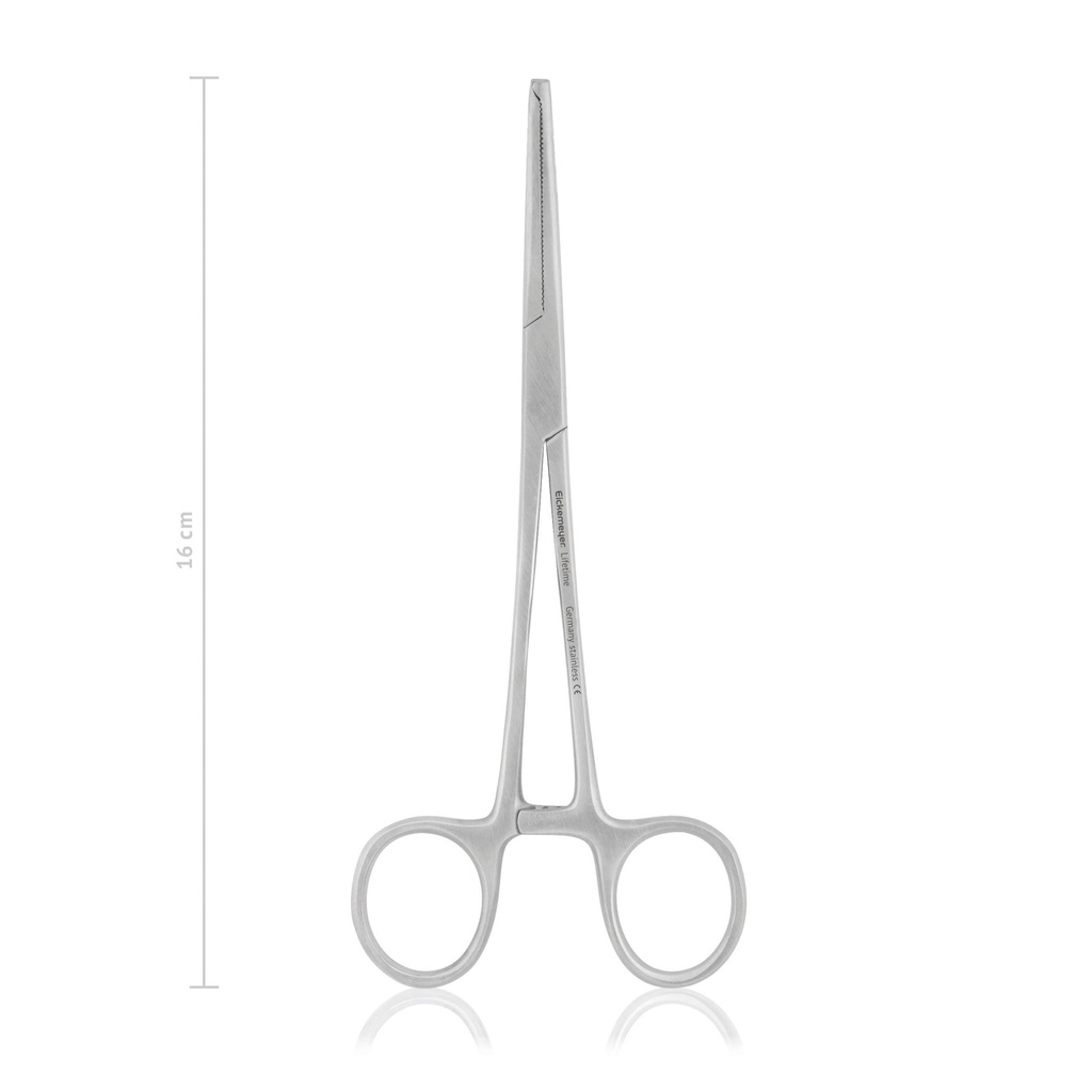 Arterienklemme KOCHER-OCHSNER, 1x2 Zähne, 16 cm, gebogen