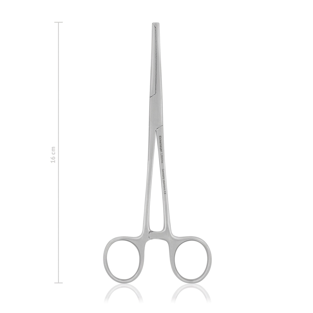 Arterienklemme KOCHER-OCHSNER, 1x2 Zähne, 16 cm, gerade