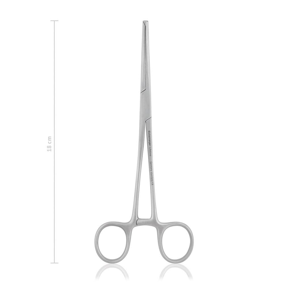 Arterienklemme KOCHER-OCHSNER, 1x2 Zähne, 18 cm, gebogen