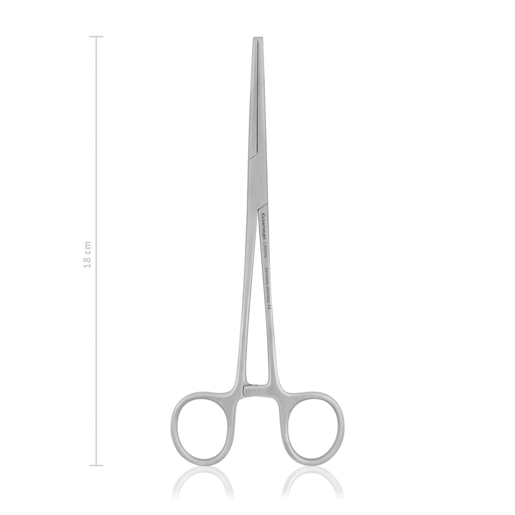 Arterienklemme KOCHER-OCHSNER, 1x2 Zähne, 18 cm, gerade