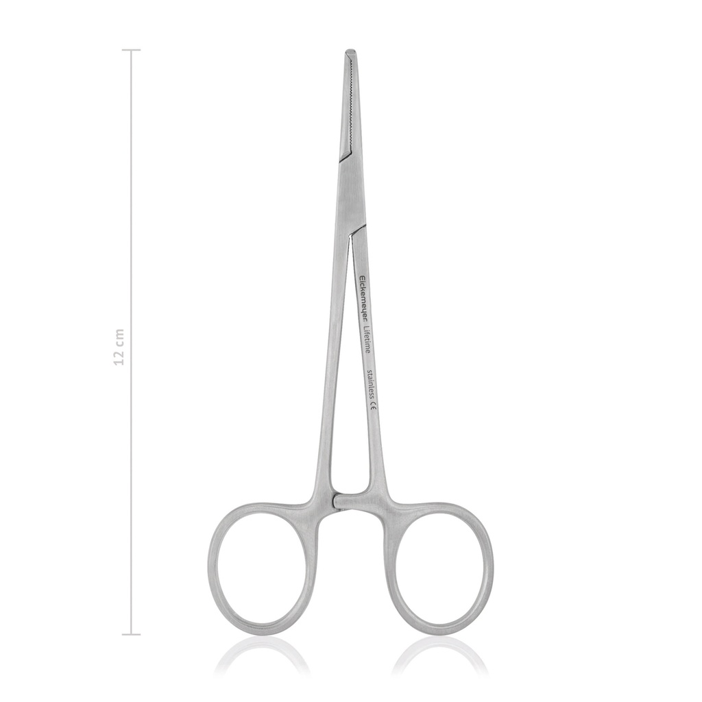 [973712] Arterienklemme Mosquito, gebogen, 1x2 Zähne, 12 cm 