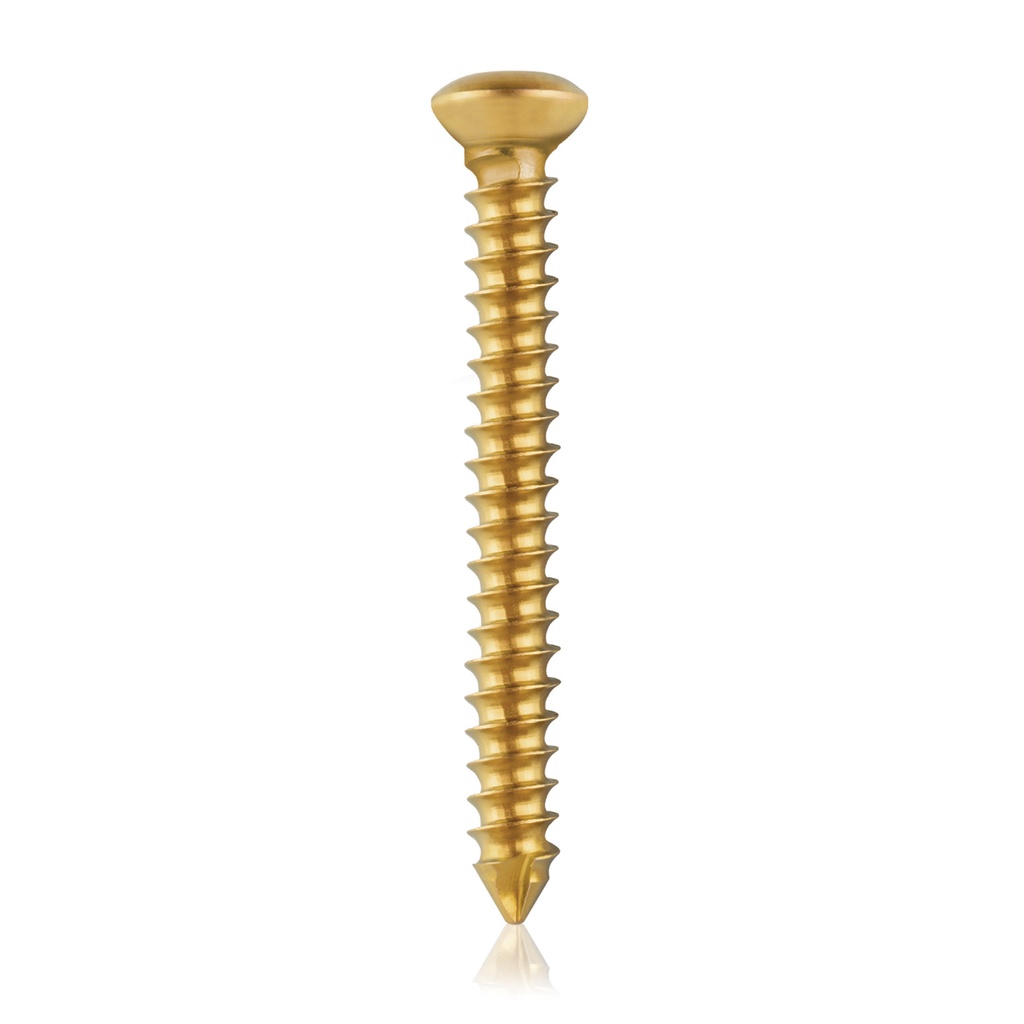 [191067] Corticalis-Schraube Ø 3,5 mm, L=30 mm, selbstschneidend, Titan, Gesamtlänge: 32 mm