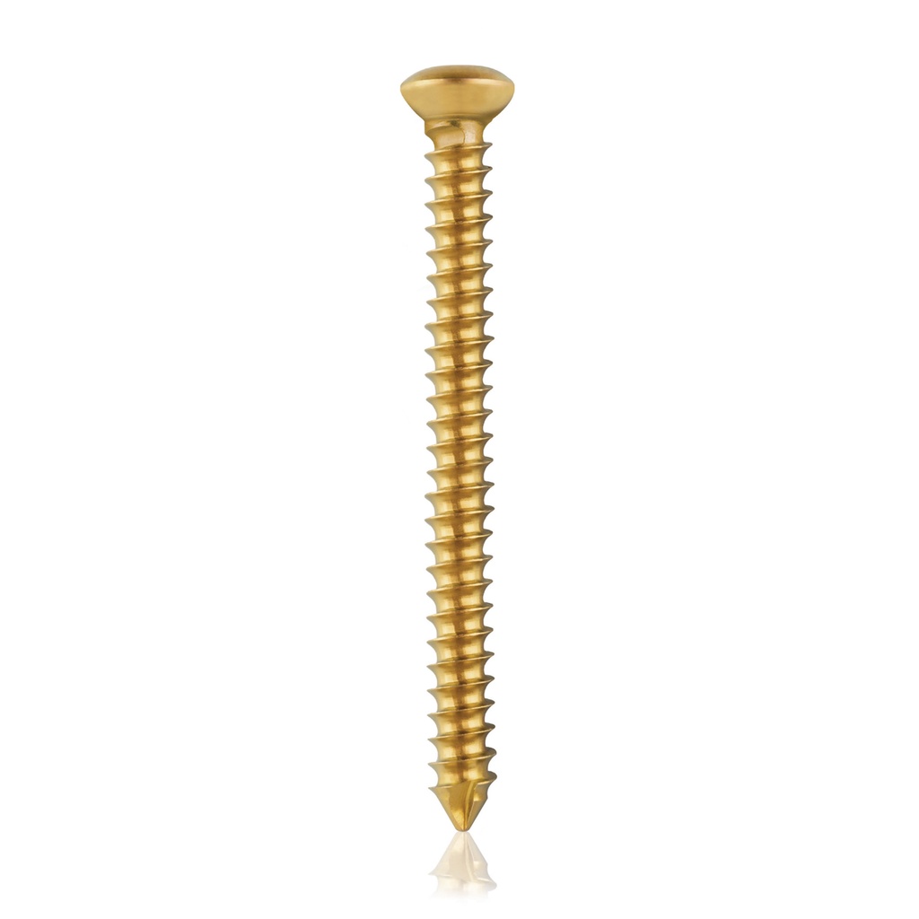 [191071] Corticalis-Schraube Ø 3,5 mm, L=38 mm, selbstschneidend, Titan, Gesamtlänge: 40 mm