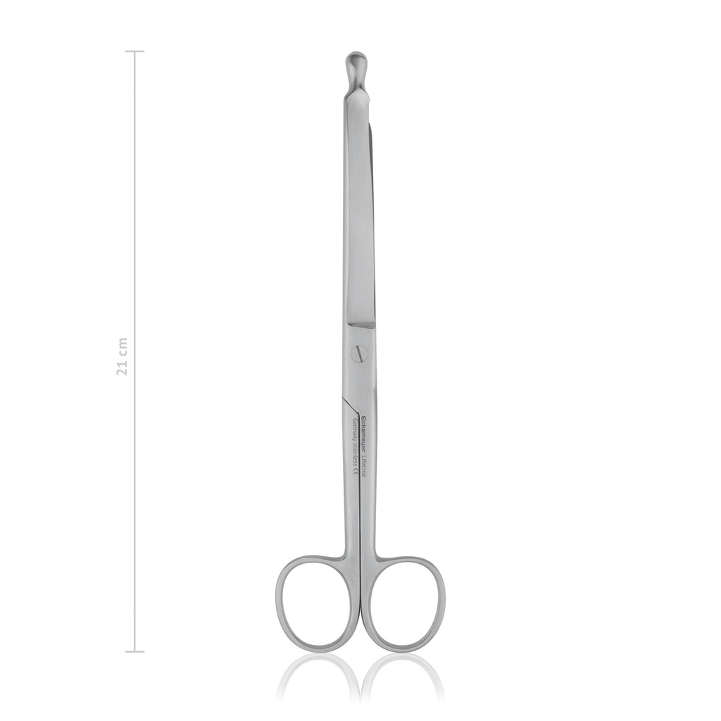 Darmschere mit Knopfsonde, 21 cm, gerade