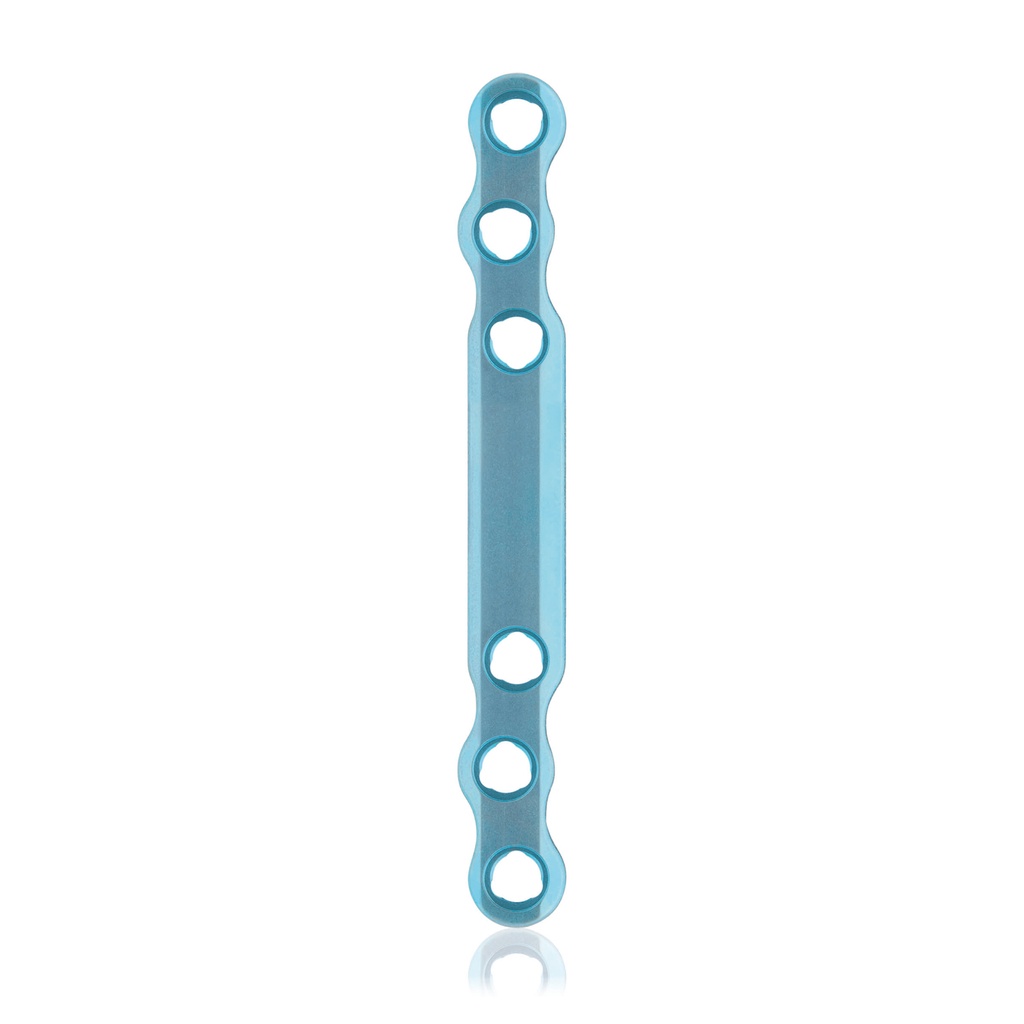 [187741] EickLoxx S-Typ Knochenplatte 6-Loch,  78 x 8 x 3.2 mm, Titan, hellblau