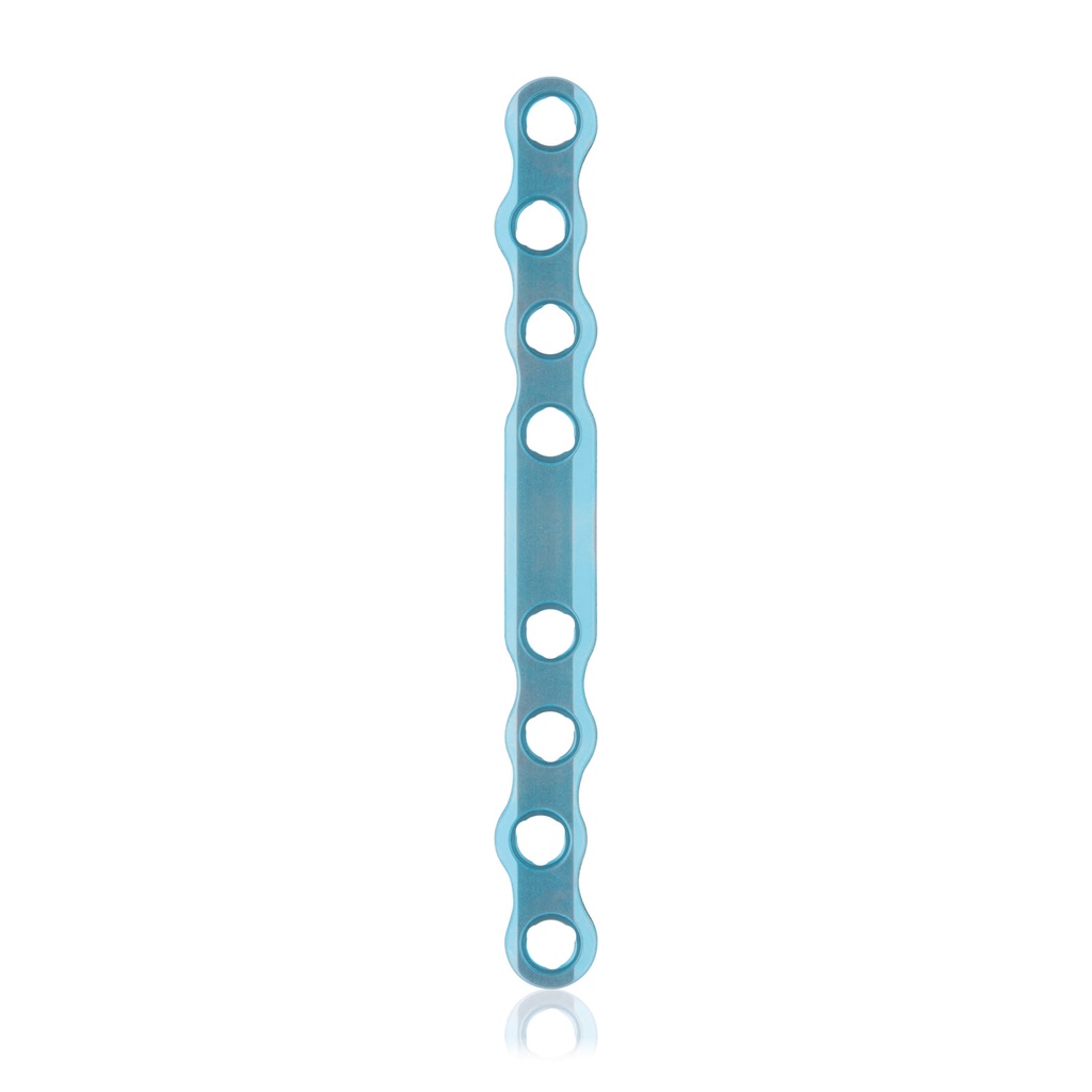 EickLoxx S-Typ Knochenplatte 8-Loch, 88 x 8 x 3.2 mm, Titan, hellblau