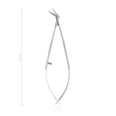 Hornhautschere Castroviejo, 10 cm, links abgewinkelt