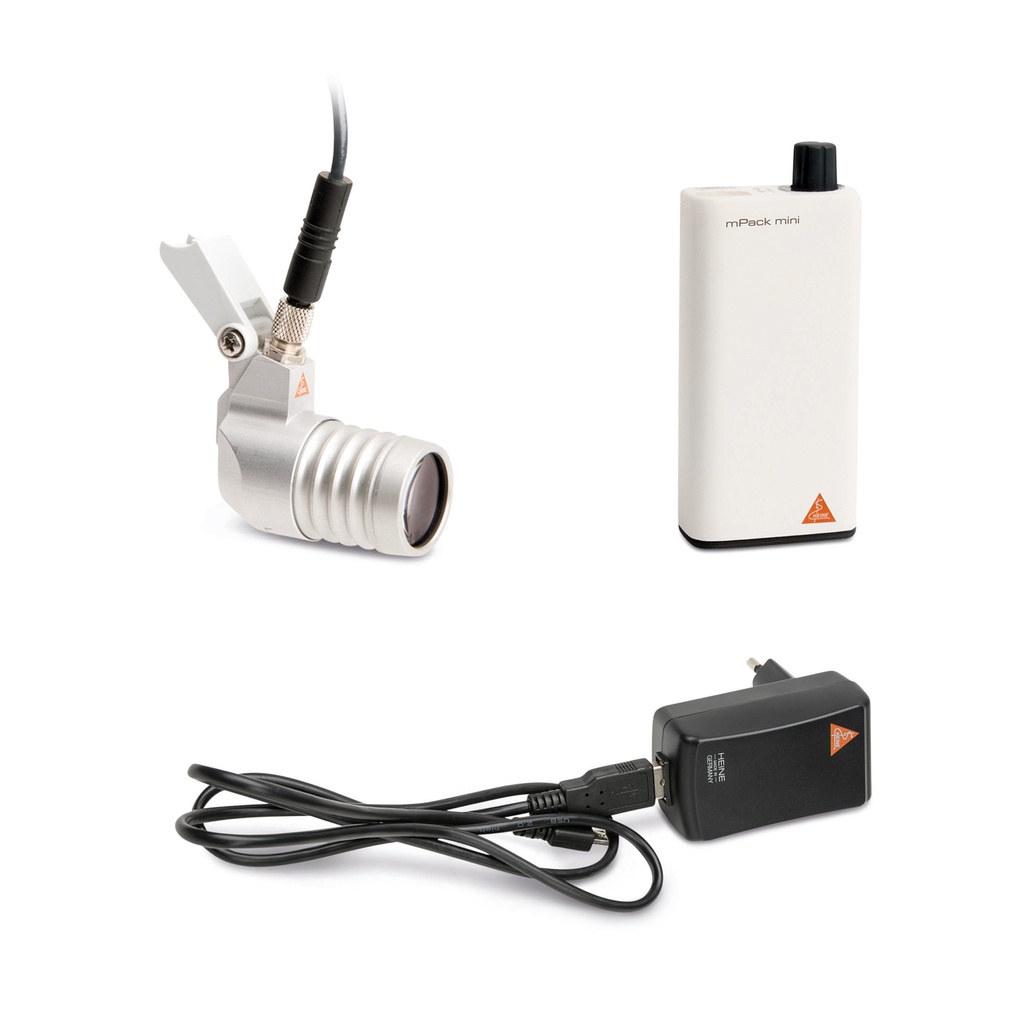[310717] HEINE Loupelight2 mit mPack mini und E4-USB Steckernetzteil für i-View Lupenträger (HR/HRP)