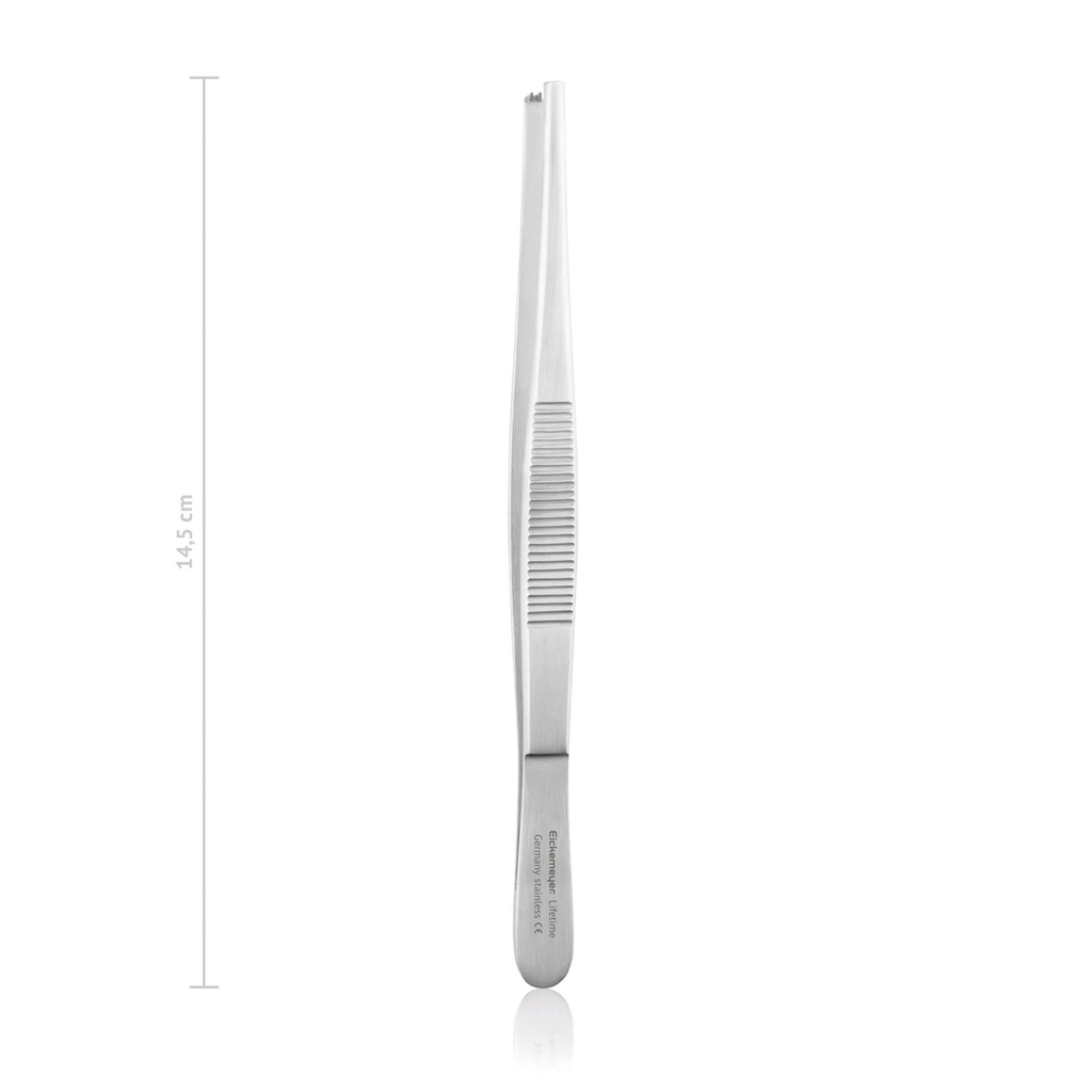 Pinzette STANDARD, chirurgisch, 2 x 3 Zähne, 14,5 cm, kräftiges Modell
