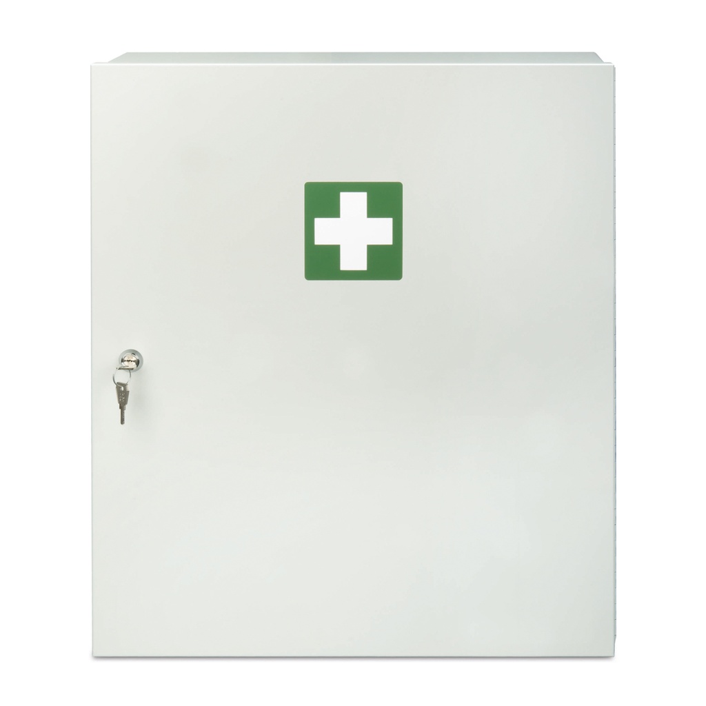 Sanitätswandschrank mit Giftfach, Stahlblech (weiße Einbrennlackierung), abschließbar, 560 x 460 x 180 mm