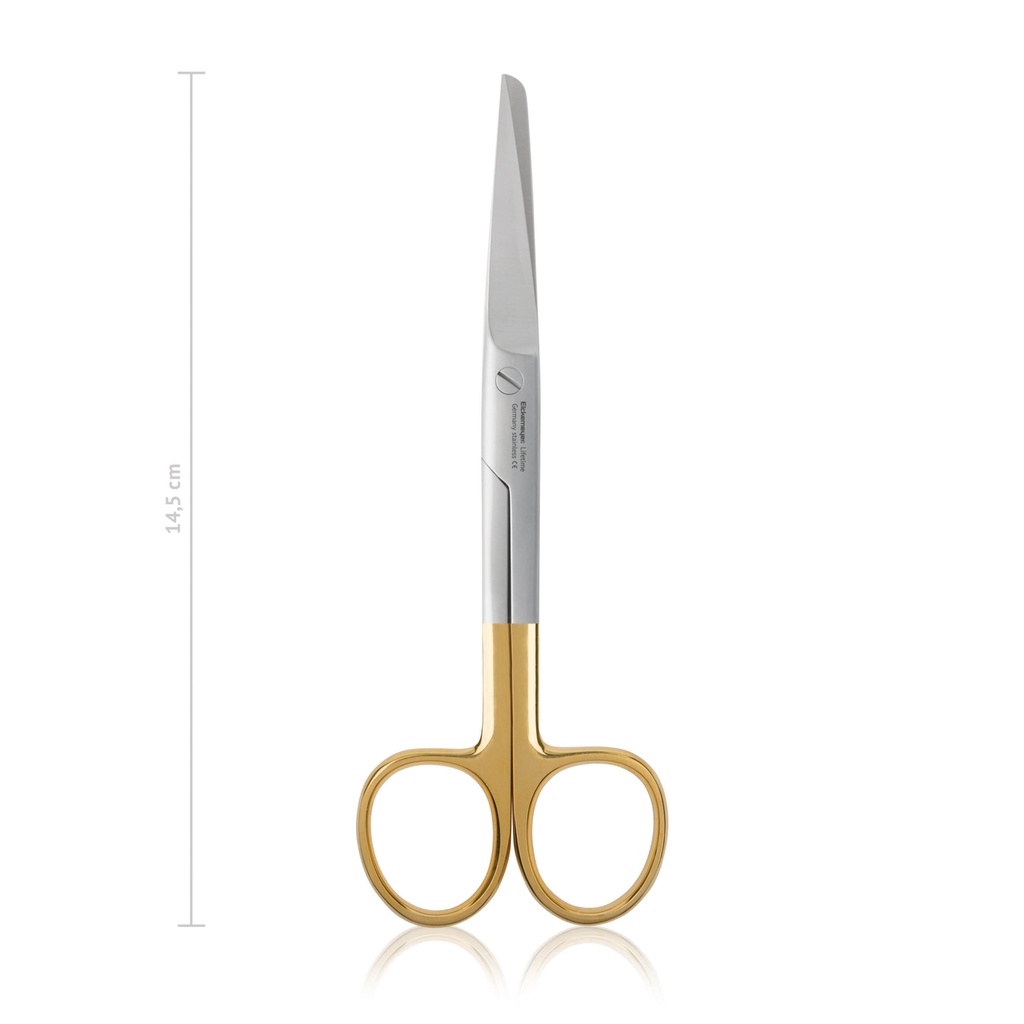 Schere, chir., 14,5 cm, geb., TC, sp/st  