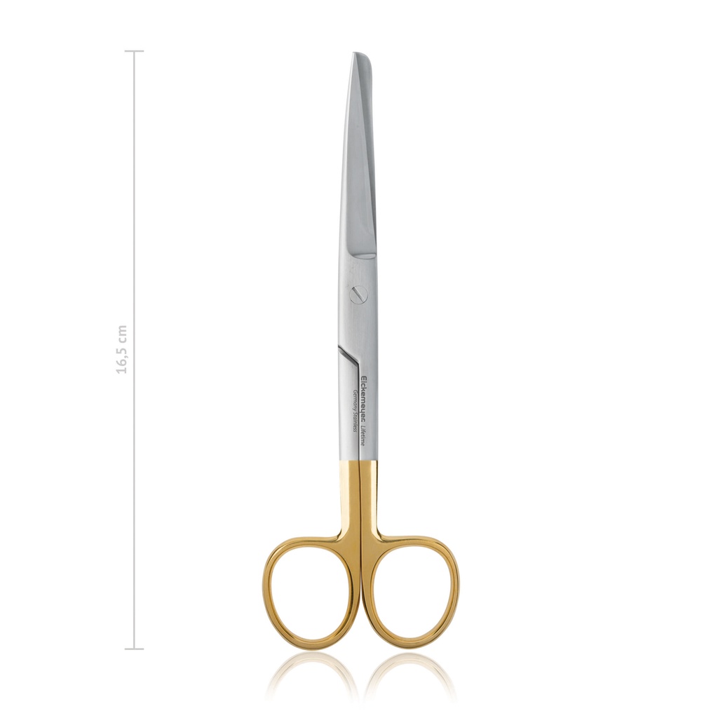 Chirurgische Schere STANDARD, spitz/stumpf, 16,5 cm, gebogen, TC