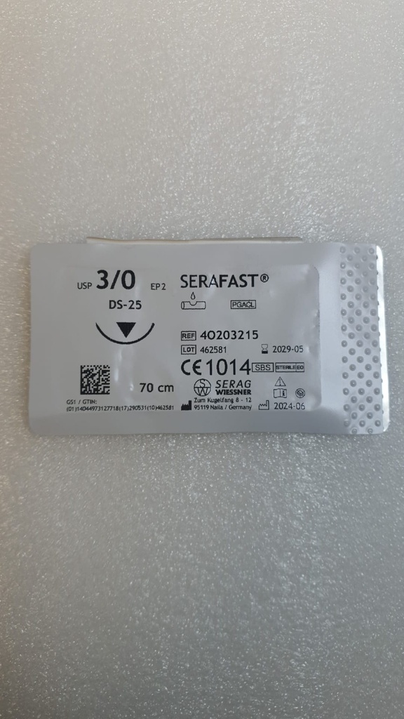 Serafast EP 2, USP 3/0 Reverse cutting needle 