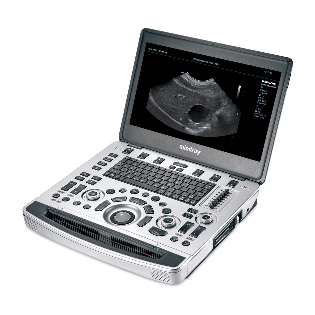 Ultraschallgerät M9 Vet Abdomen Package incl.: mit Micro-convex Sonde C11-3s und Linear Sonde L12-4s  B/M/Color/Color M/PW/Power/Directional Power Doppler Flow Imaging 256GB Solid State Hard Disk & iStation™ Animal Information Management PSH™ (Phase Shift Harmonic Imaging) iBeam™ (Spatial Compounding Imaging) iClear™ (Speckle Suppression Imaging) iTouch™ (Auto Image Optimization) iZoom™ (Full Screen View) Echo BoostTM  HDR Flow (High Dynamic Range Flow) HR Flow (High ResolutSmart Installment Reminder Internal WIFI Travelling Case ion FloAC Adapter and Lithium-ion Battery Pack (Built-in Main Unit) w)Keypad cover film  Shared Service Package (includes Abdomen/General, Cardiac, Small Parts, Vascular, Reproduction packages)