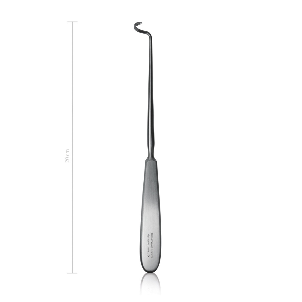 Unterbindungsnadel Deschamps, 20 cm, links gebogen für die rechte Hand,scharf kleine Biegung
