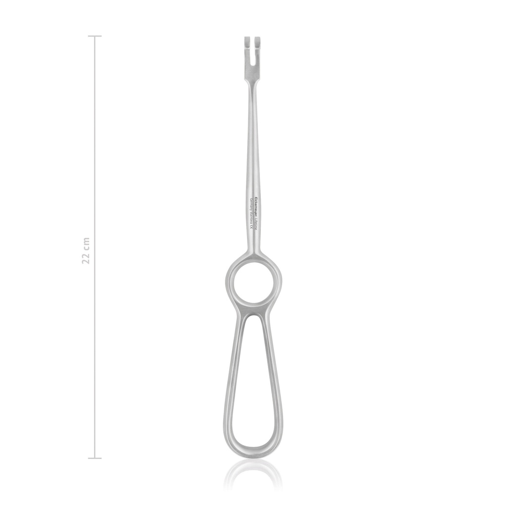 Wundhaken VOLKMANN, 2-zinkig, stumpf, 9 x 8 mm, 22 cm