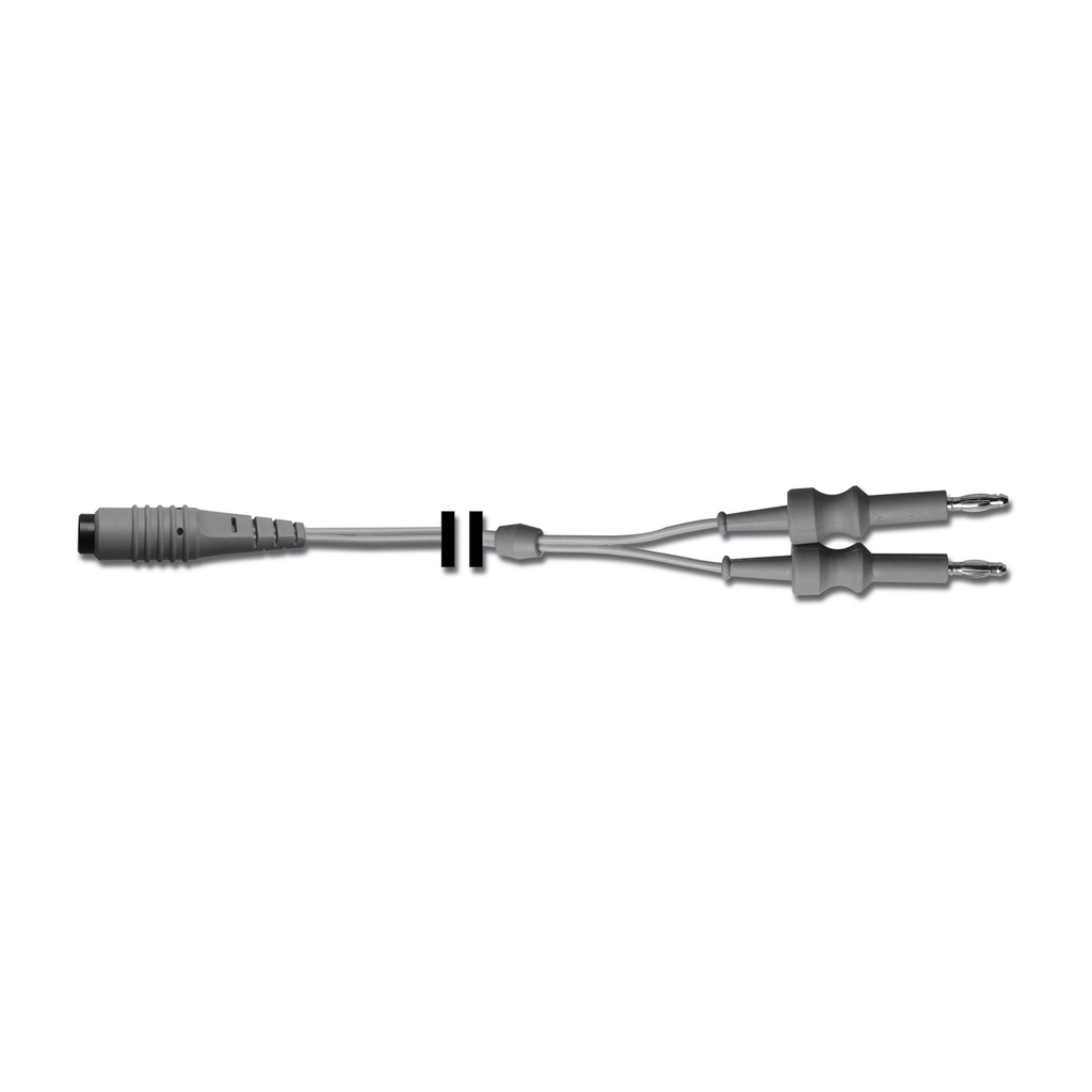 HF-Anschlusskabel für bipolare Instrumente, anschließbar an HF-Geräte Ellman Surgitron undEICKEMEYER® 140 Vet, Stecker 2 x 4 mm  männlich, L = 3 m