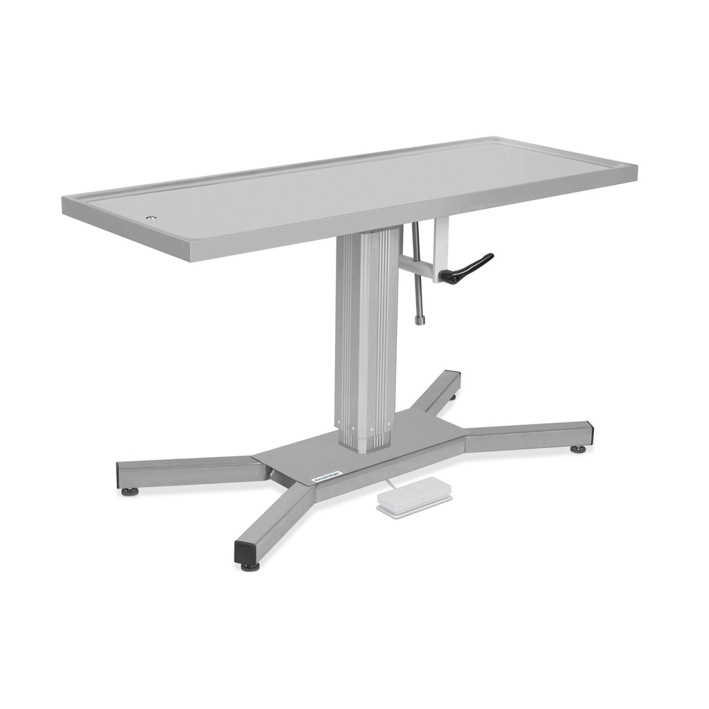 [6020120001] OP- und Behandlungstisch, CNS-Platte mit Kippvorrichtung / "X"-Unterbau (Edelstahl, 50 x 130 cm, Elektrisch)