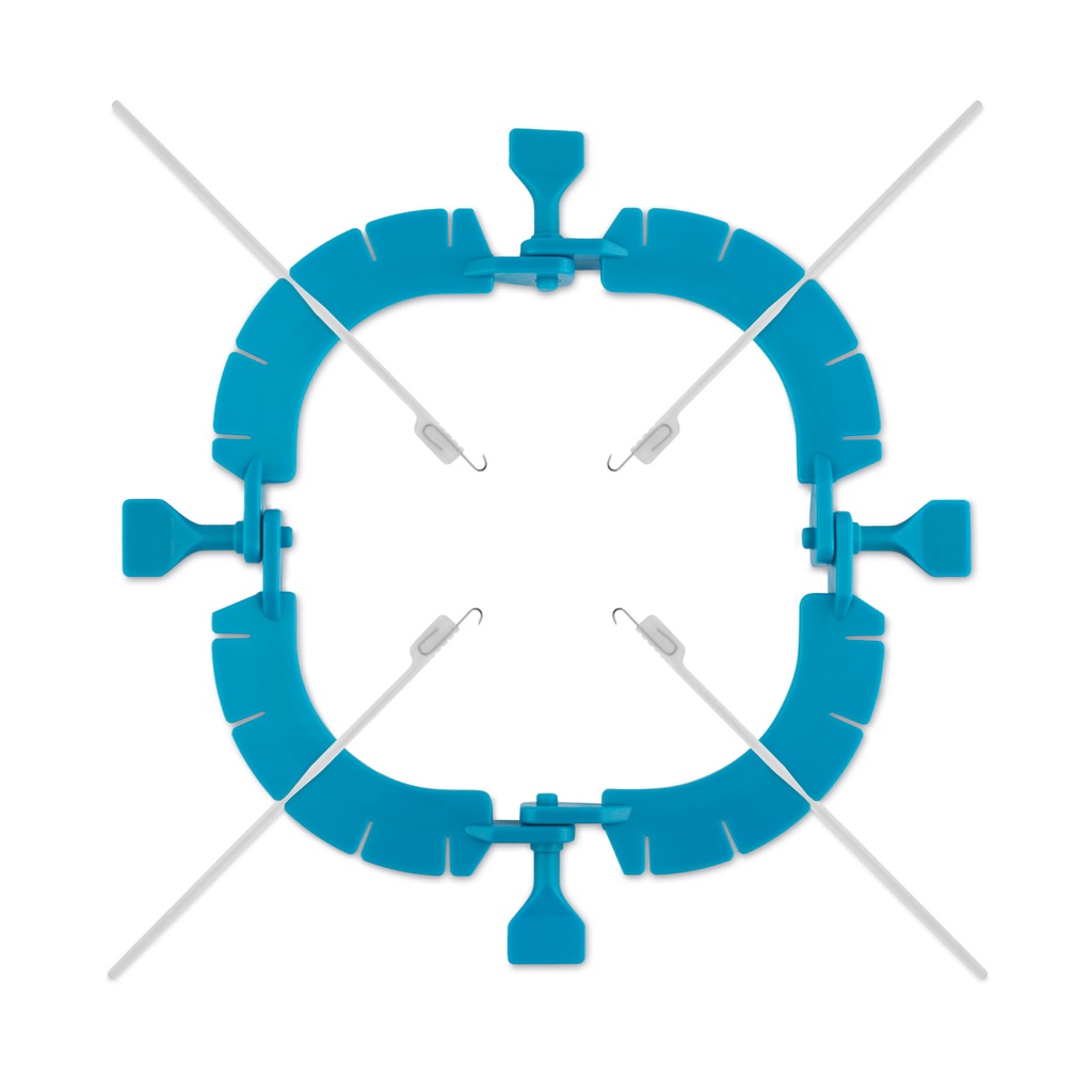 Ringretraktor, 14,4 x 14,4 cm, inkl. 8 elastische Haken, scharf, "Semi-disposable"