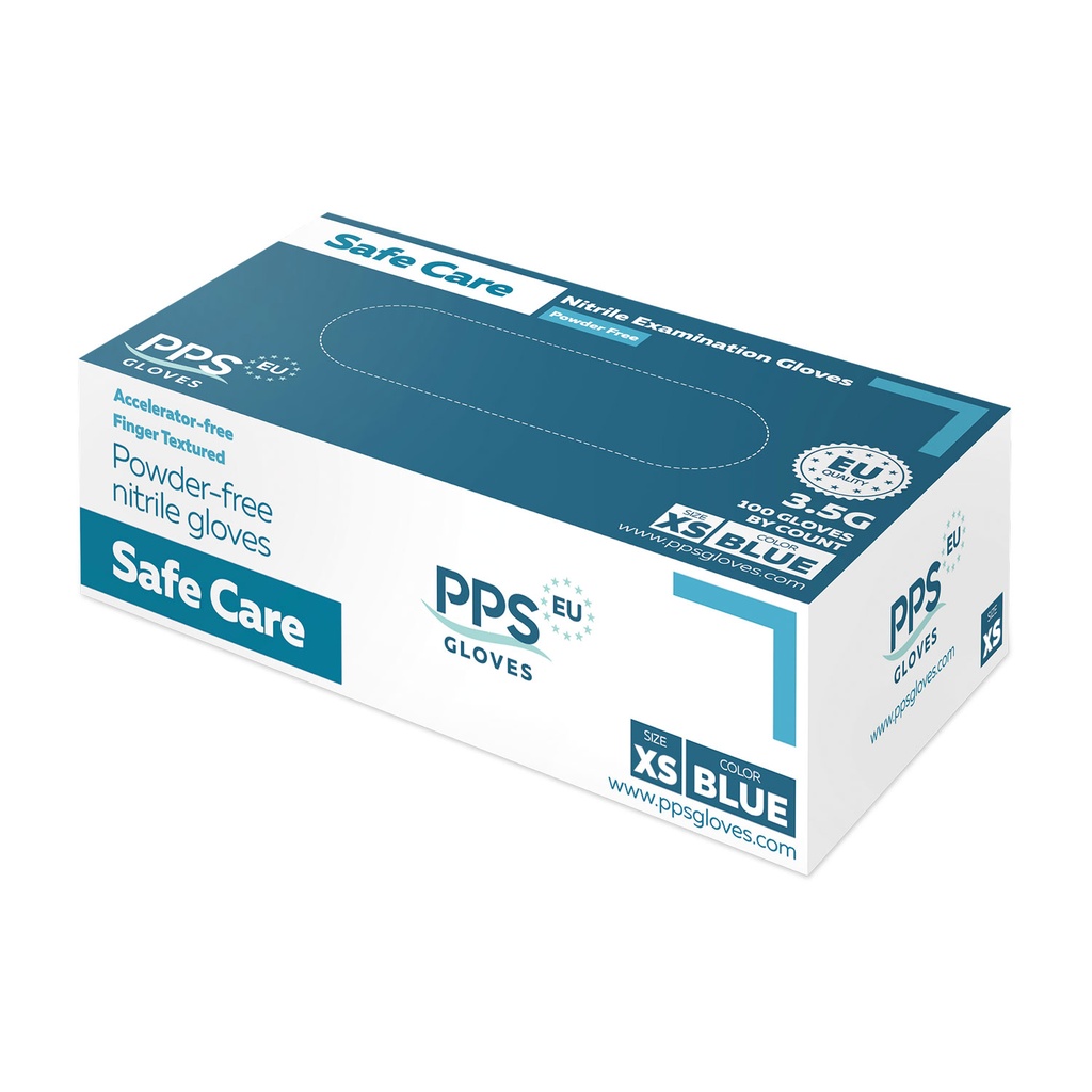 [050313] Untersuchungshandschuhe, Nitril, puderfrei, Größe XS, blau, Packung mit 100 Stück