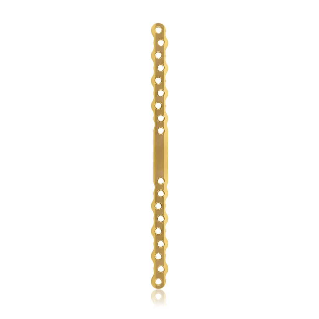 EickLoxx S-Typ Knochenplatte 18-Loch, 210 x 12 x 4,5 mm, Titan gold