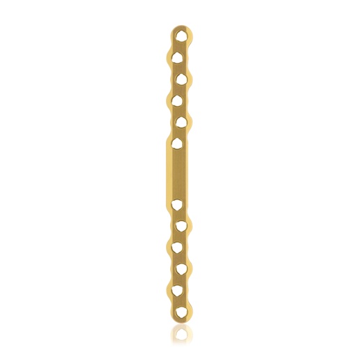 [187756] EickLoxx S-Typ Knochenplatte 12-Loch, 140 x 11 x 4,5 mm, Titan, gold
