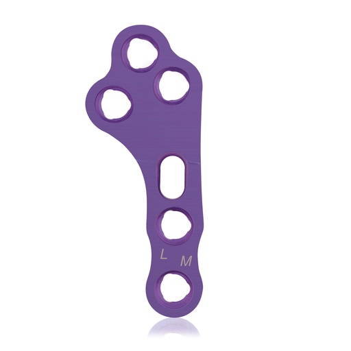 [187772] EickLoxx TPLO links 3/3 Loch Verriegelungs-Platte M 46 mm Ø2.7/3.5, magenta, Titan